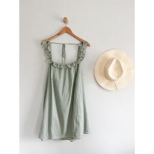 Reformation | Tucker Eyelet Mini Dress | Celadon Sz XL | NWT